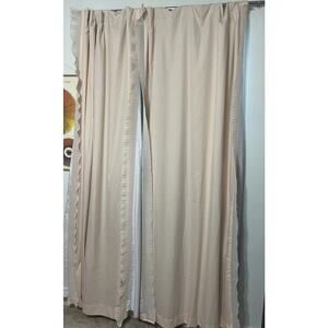 Pillowfort Light Pink Lined Room Darkening Ruffle Curtains 84” Length